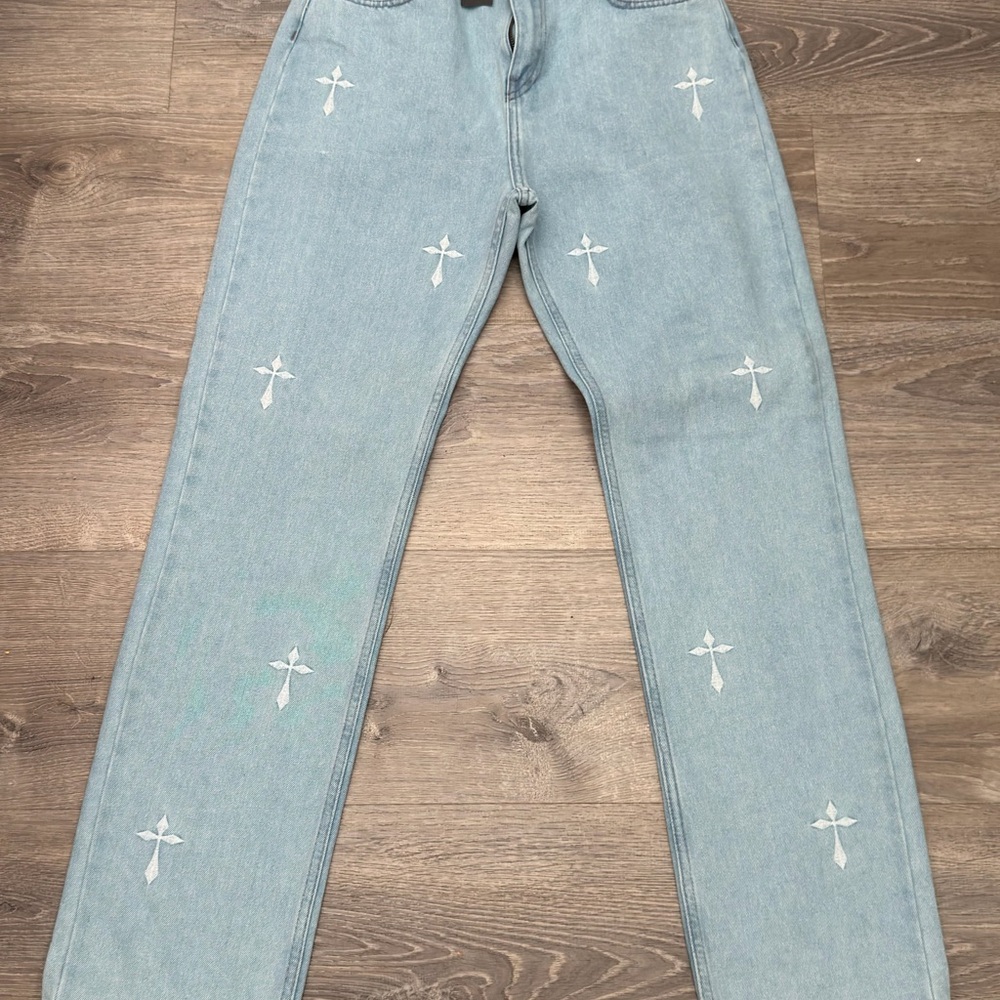 PrettyLittleThing Light Blue Denim Jeans
